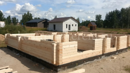 Строительство дома из бруса с углами в п.Обухово